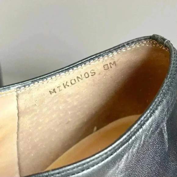 Jennifer Moore Leather Pointed Toe Lace Up Black Block Heels Women Size 9 Brazil - Picture 6 of 14